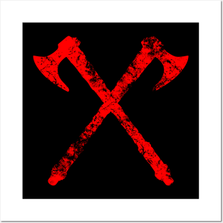 Red Viking Axes Posters and Art